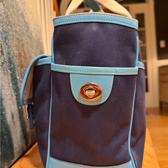 Coach Hamptons Twill Garden Tote Bag #6734 - Deep Marine Navy Blue - Picture 3 of 16